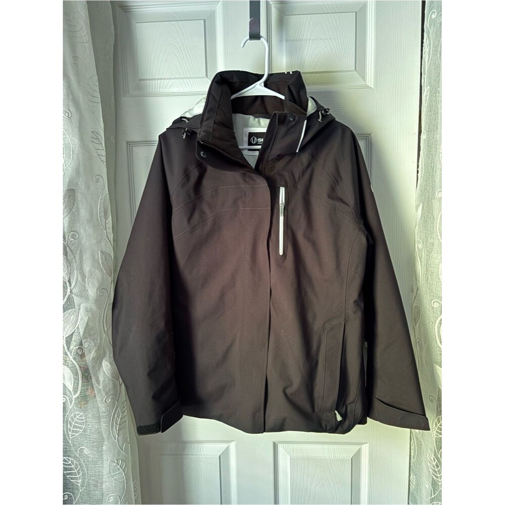 Sunice Women's Size US 14 Mirage Black 3M insulated Ski Jacket full zip w hoodie